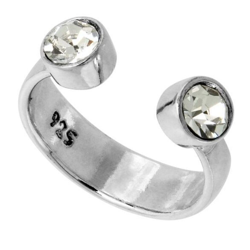 Clear colored Crystals (April  Birthstone) Adjustable Toe Ring / Kid's Ring in S